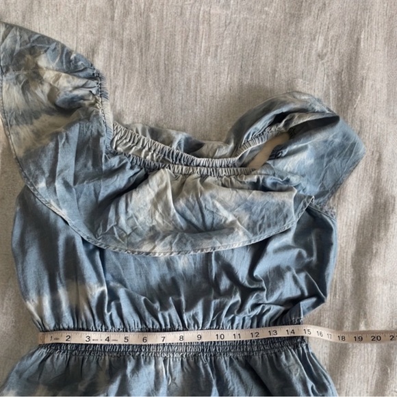 MAX JEANS maxi dress, size XL, bleached chambray embroidery preowned - Picture 10 of 14